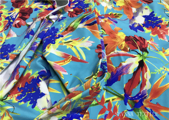 Μίνι Floral έντυπο υλικό υφάσματος μπικινιών, ύφασμα κοστουμιών λουσίματος 180gsm Lycra