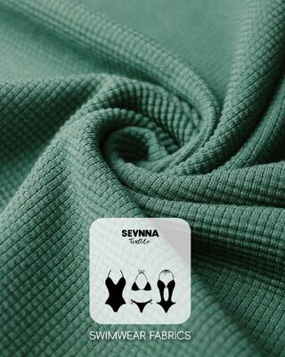 Ύφασμα μαγιό με υφή και υψηλή ελαστικότητα με 95% οργανικό βαμβάκι και 5% σπαντέξ για υψηλή αντοχή χρώματος