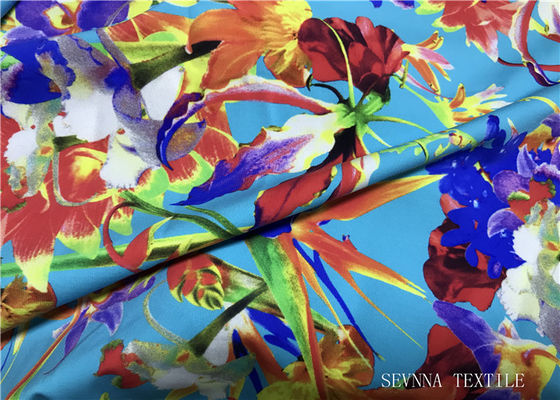 Μίνι Floral έντυπο υλικό υφάσματος μπικινιών, ύφασμα κοστουμιών λουσίματος 180gsm Lycra
