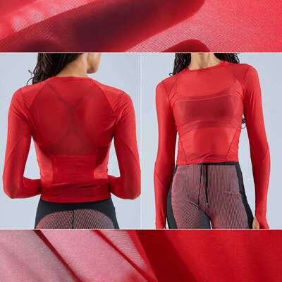 75GSM UPF 30+ Εξαιρετικά Ελαφρύ Ύφασμα PA LYCRA SPORT Stretch για Μπλούζες Τρεξίματος SP7915