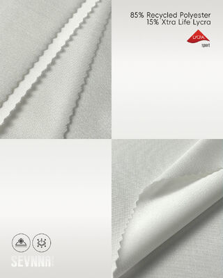 Υφάσματα Lycra με 85% ανακυκλωμένο πολυεστέρα, προστασία από τις υπεριώδεις ακτινοβολίες και απορρόφηση υγρασίας για ρούχα άσκησης και μπάνιο